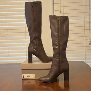 Franco Sarto Kolette block heel boots: Brown, Size 7 WMNS
